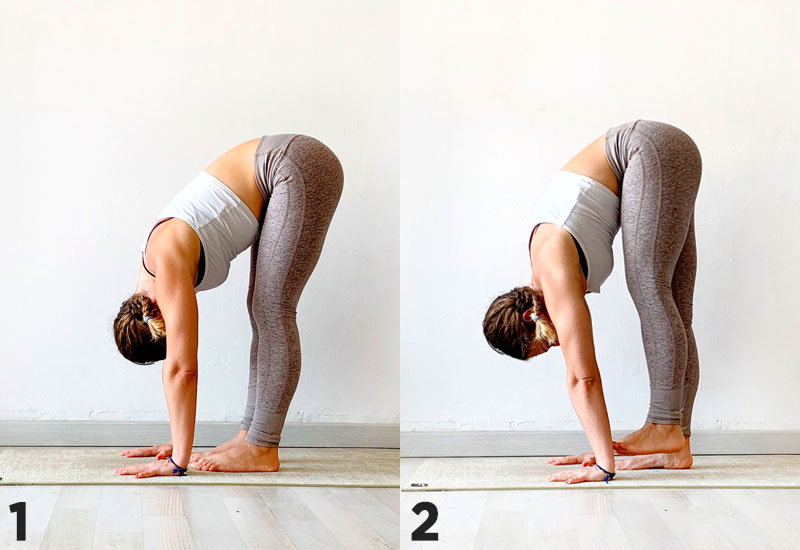 postura de yoga uttanasana