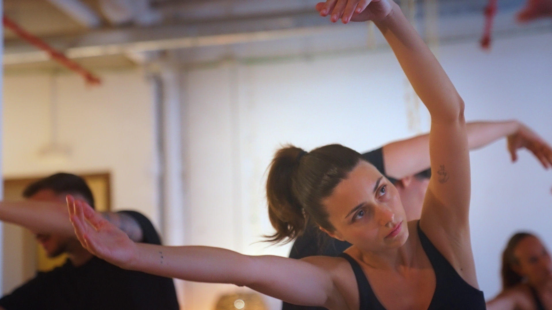 Ejercicio en una clase de Barre